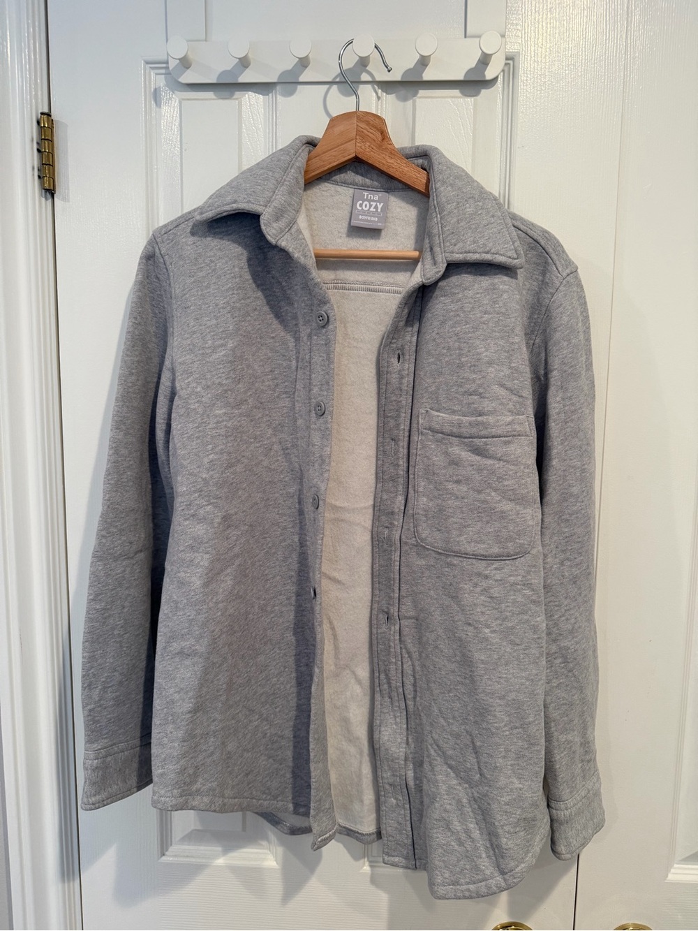 TNA Gray Lightweight Button-Up Shirt Jacket